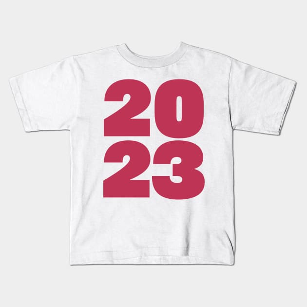 Color of the Year 2023 Viva Magenta Typography Kids T-Shirt by ellenhenryart